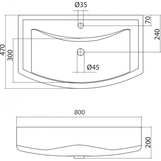 Тумба с раковиной VIGO Diana 80-2 раковина Балтика 80