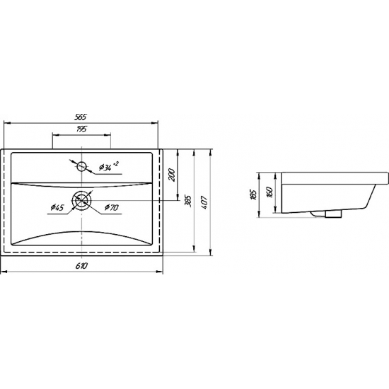 Тумба с раковиной VIGO Geometry 60 белая