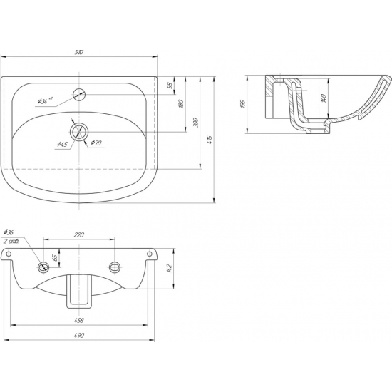 Тумба с раковиной VIGO Grand 50