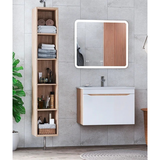 Тумба с раковиной VIGO Grani 50 подвесная, 1 ящик, дуб сонома