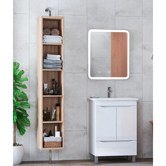 Тумба с раковиной VIGO Grani 60 напольная, 2 дверцы, 1 ящик, белая