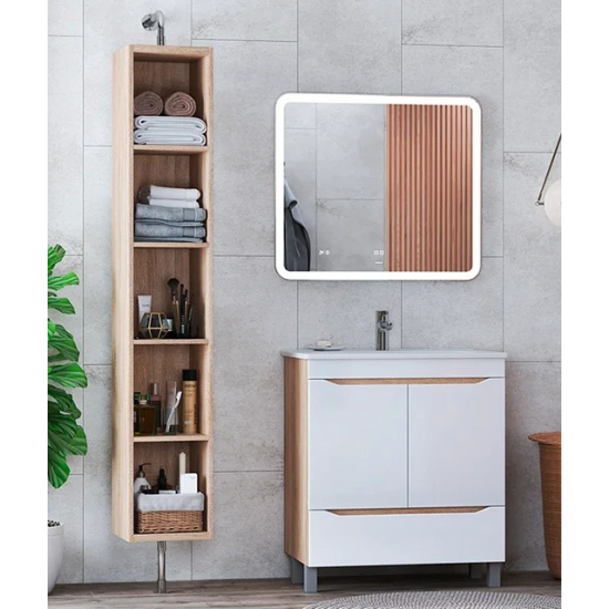 Тумба с раковиной VIGO Grani 75 напольная, 2 дверцы, 1 ящик, дуб сонома