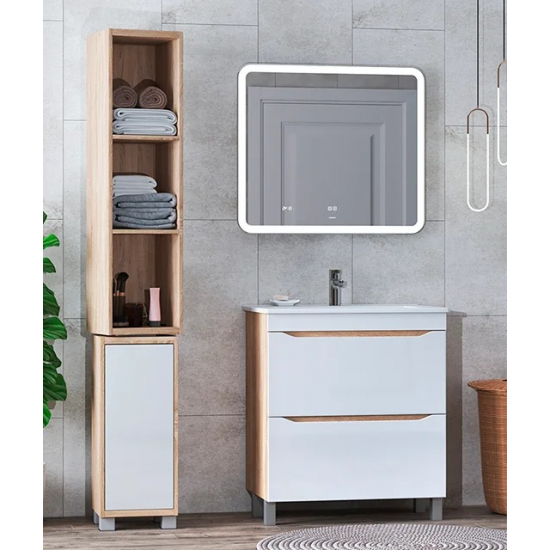 Тумба с раковиной VIGO Grani 75 напольная, 2 ящика, дуб сонома