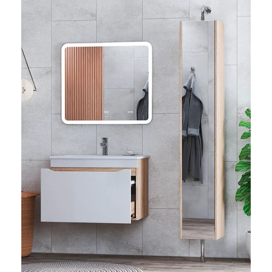 Тумба с раковиной VIGO Grani 75 подвесная, 1 ящик, дуб сонома