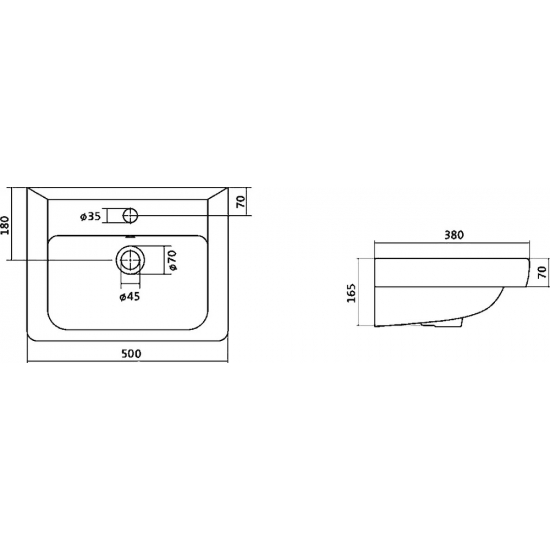 Тумба с раковиной VIGO Nova 50