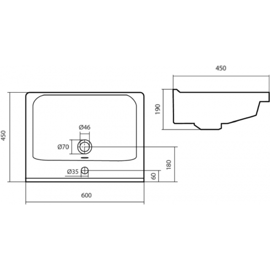 Тумба с раковиной VIGO Nova 60