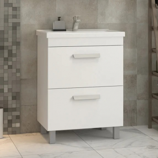 Тумба с раковиной VIGO Nova 70 2 ящика + Раковина Santek Миранда 70