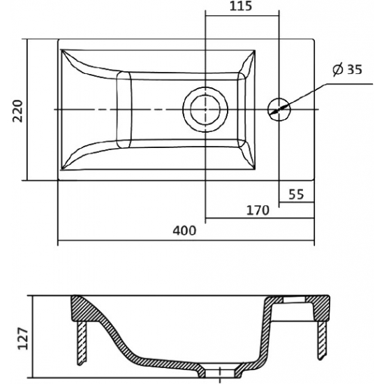 Тумба с раковиной VIGO Plaza 40