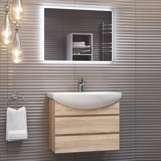 Тумба с раковиной VIGO Wing 60 дуб сонома, 2 ящика