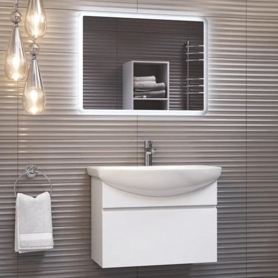 Тумба с раковиной VIGO Wing 70 белая матовая, 1 ящик