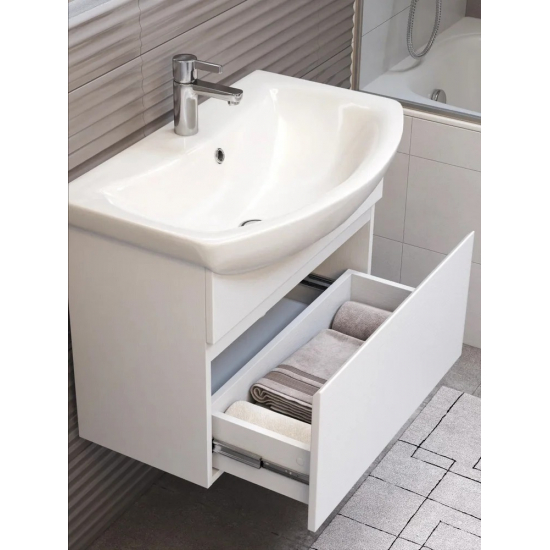 Тумба с раковиной VIGO Wing 70 белая матовая, 1 ящик