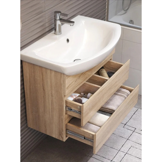 Тумба с раковиной VIGO Wing 70 дуб сонома, 2 ящика