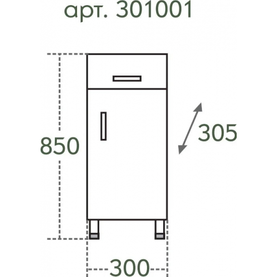 Тумба САНТА Стандарт ТH 30 с 1 ящиком