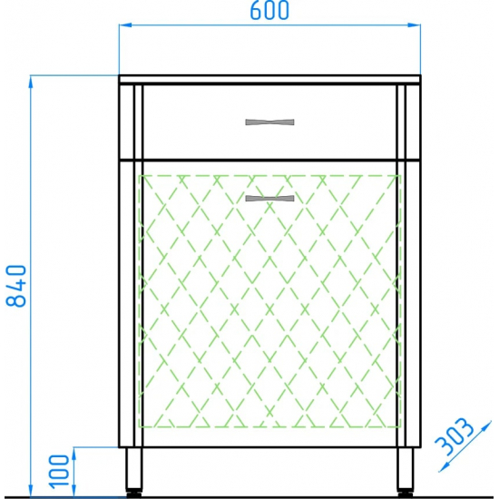 Тумба STYLE LINE Эко Стандарт ТН 60 с бельевой корзиной