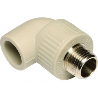 Уголок комбинированный PPR EKOPLASTIK 32х1" наружная резьба, серый