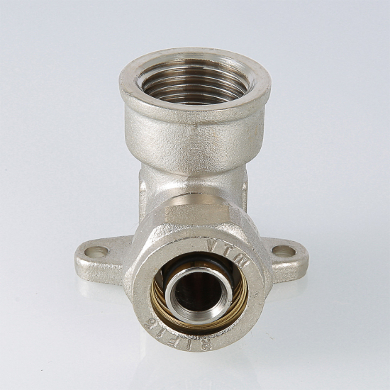 Уголок обжимной с креплением VALTEC 16 мм х 1/2" с переходом на внутреннюю резьбу VTm.354.N.001604