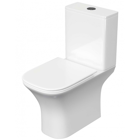 Унитаз компакт АКВАТЕК Optima Plus Square AQ4411-00 с микролифтом, безободковый, арматура Geberit