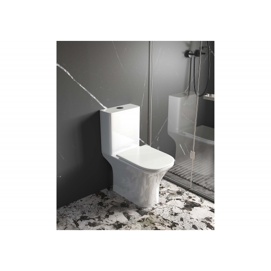 Унитаз компакт АКВАТЕК Optima Plus Square AQ4411-00 с микролифтом, безободковый, арматура Geberit