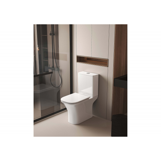 Унитаз компакт АКВАТЕК Optima Plus Square AQ4411-00 с микролифтом, безободковый, арматура Geberit