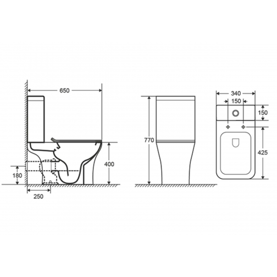 Унитаз компакт АКВАТЕК Optima Plus Square AQ4411-00 с микролифтом, безободковый, арматура Geberit
