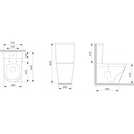 Унитаз компакт AM.PM Func C8F8600SC безободковый, с микролифтом