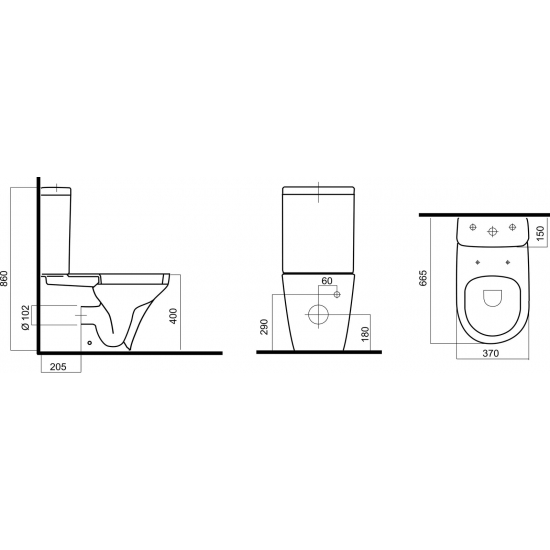 Унитаз компакт AM.PM Inspire C508607WH сиденье с микролифтом, быстросъёмное