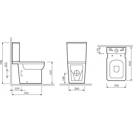 Унитаз компакт AM.PM Tender C45A8700SC безободковый
