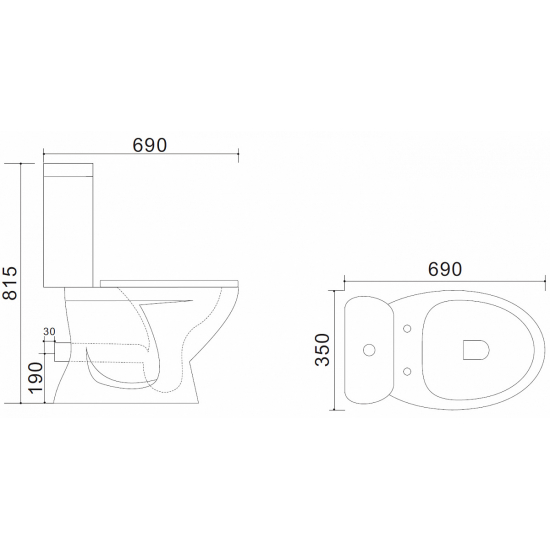 Унитаз компакт AZARIO AZ-2037-P с сиденьем микролифт, горизонтальный выпуск