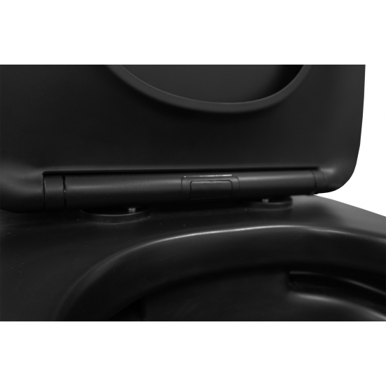 Унитаз компакт AZARIO Black King AZ-8303D с сиденьем микролифт, безоботковый, чёрный матовый