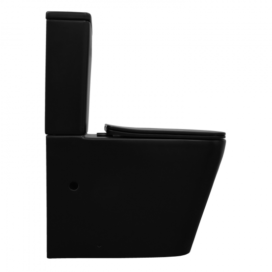 Унитаз компакт AZARIO Black King AZ-8303D с сиденьем микролифт, безоботковый, чёрный матовый