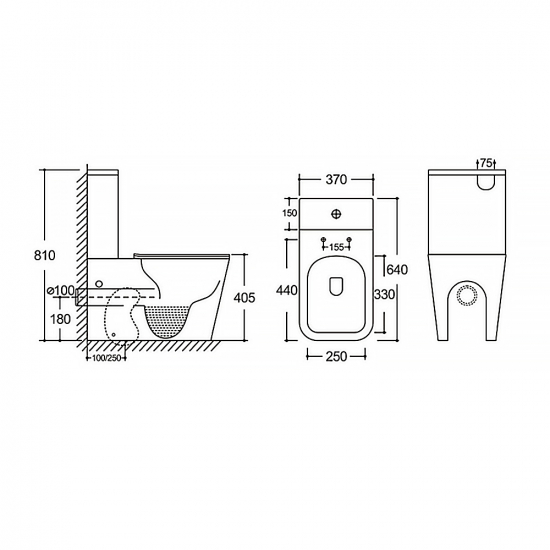 Унитаз компакт AZARIO Black King AZ-8303D с сиденьем микролифт, безоботковый, чёрный матовый