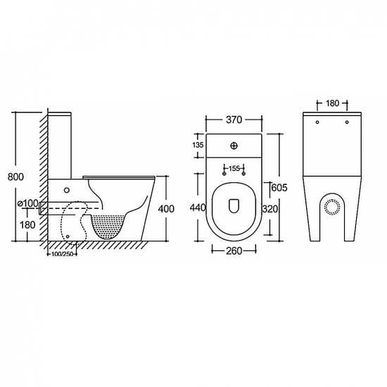 Унитаз компакт AZARIO Black Queen AZ-8380 с сиденьем микролифт, безоботковый, чёрный матовый