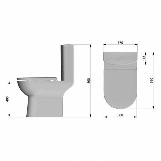 Унитаз компакт AZARIO Kano 93590 с сиденьем микролифт, безоботковый
