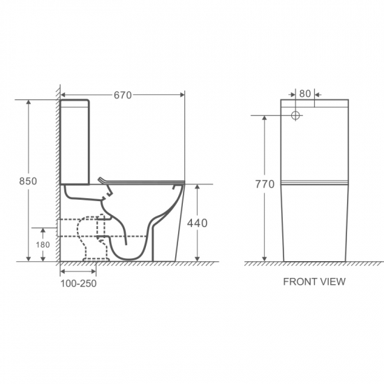 Унитаз компакт AZARIO Maro AZ-2125A-R с сиденьем микролифт, безободковый