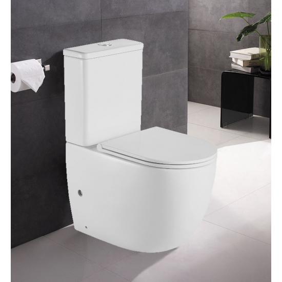 Унитаз компакт AZARIO Mitta AZ-2128 с сиденьем микролифт, безободковый  