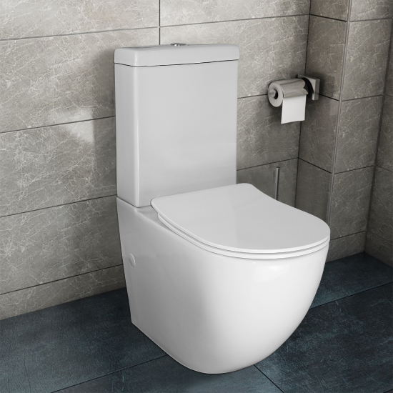 Унитаз компакт AZARIO Renda AZ-8693 с сиденьем микролифт, безободковый  