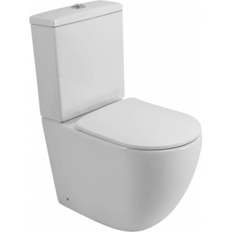 Унитаз компакт BELBAGNO Amanda BB051CPR безободковый, крышка BB051-2SC с микролифтом, бачок BB051T