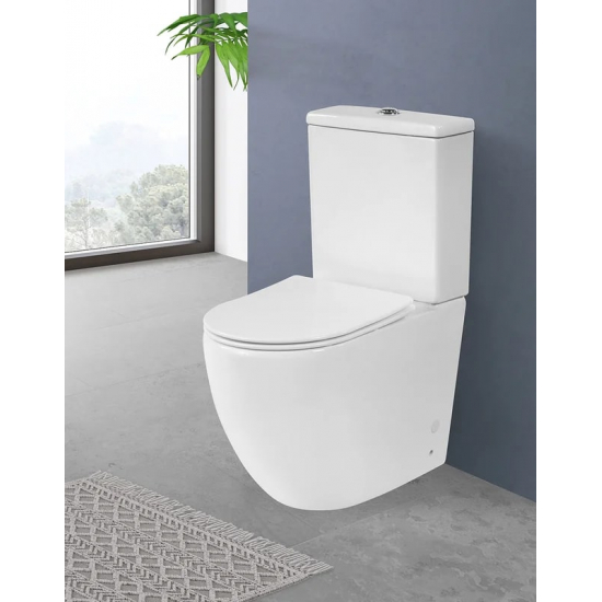 Унитаз компакт BELBAGNO Amanda BB051CPR безободковый, крышка BB051SC с микролифтом, бачок BB051T