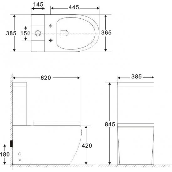 Унитаз компакт BELBAGNO Amanda BB051CPR безободковый, крышка BB051SC с микролифтом, бачок BB051T