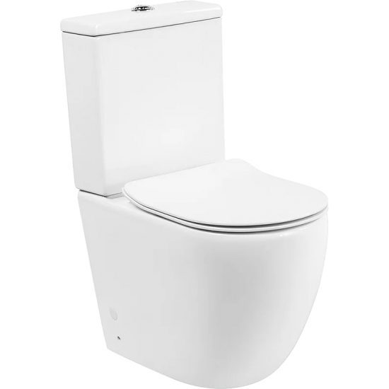 Унитаз компакт BELBAGNO Amanda BB051CPR безободковый, крышка BB2034SC с микролифтом, бачок BB051T