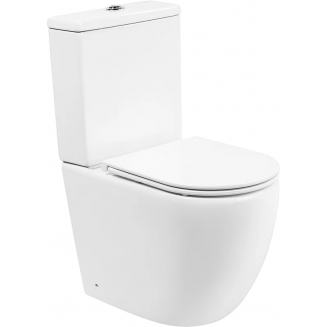 Унитаз компакт BELBAGNO Amanda BB051CPR безободковый, крышка BB870SC с микролифтом, бачок BB051T