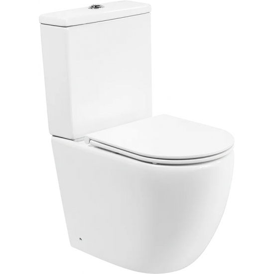 Унитаз компакт BELBAGNO Amanda BB051CPR безободковый, крышка BB870SC с микролифтом, бачок BB051T