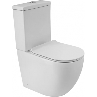 Унитаз компакт BELBAGNO Amanda BB051CPR безободковый, крышка BB901SC с микролифтом, бачок BB051T