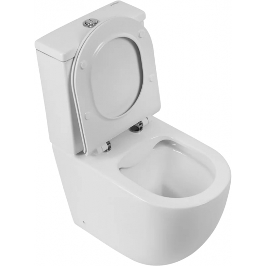 Унитаз компакт BELBAGNO Amanda BB051CPR безободковый, крышка BB901SC с микролифтом, бачок BB051T