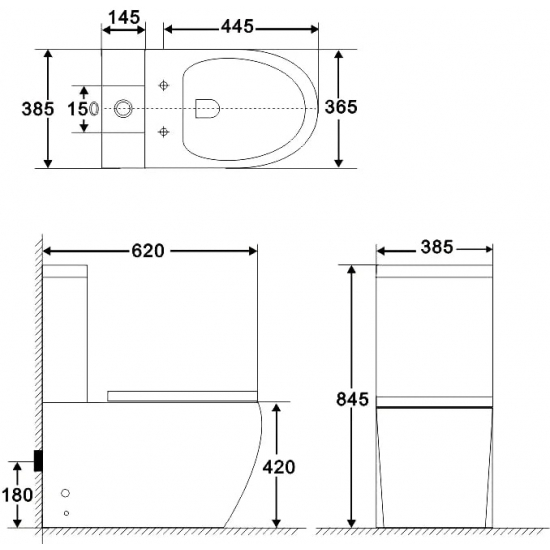 Унитаз компакт BELBAGNO Amanda BB051CPR безободковый, крышка BB901SC с микролифтом, бачок BB051T