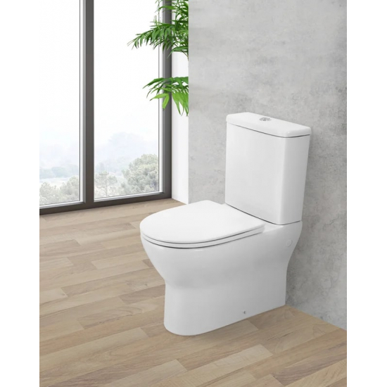 Унитаз компакт BELBAGNO Energia BB8134CPR/SC безободковый, с микролифтом, бачок BB8134T