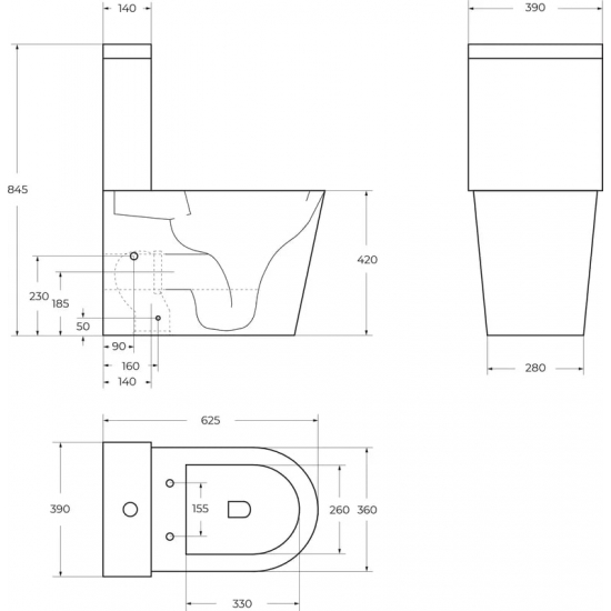 Унитаз компакт BELBAGNO Flay-r BB2149CP-TOR безободковый, крышка BB2111SC микролифт, бачок BB2149T