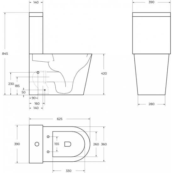 Унитаз компакт BELBAGNO Flay-r BB2149CP-TOR безободковый, крышка BB865SC микролифт, бачок BB2149T