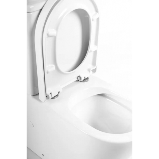 Унитаз компакт BELBAGNO Flay-r BB2149CPR безободковый, крышка BB865SC с микролифтом, бачок BB2149T