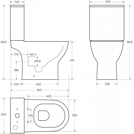 Унитаз компакт BELBAGNO Lounge BB045CPR/SC безободковый, с микролифтом, бачок BB045/051T